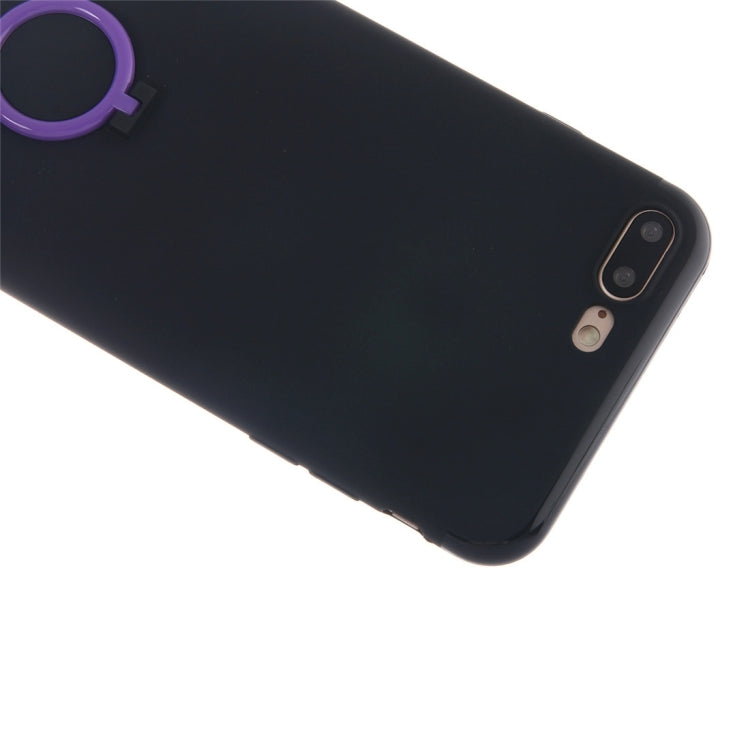 For iPhone 8 Plus & 7 Plus   Ultra Thin Soft TPU Protective Back Cover Case with Ring Holder Stand
