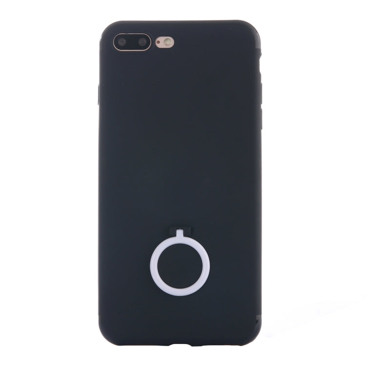 For iPhone 8 Plus & 7 Plus   Ultra Thin Soft TPU Protective Back Cover Case with Ring Holder Stand