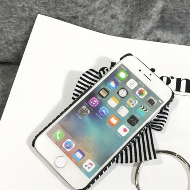 For iPhone 8 Plus & 7 Plus   Swallow Gird Pendant 3D Bowknot Protective Back Cover Case with Grand Circle Pandent