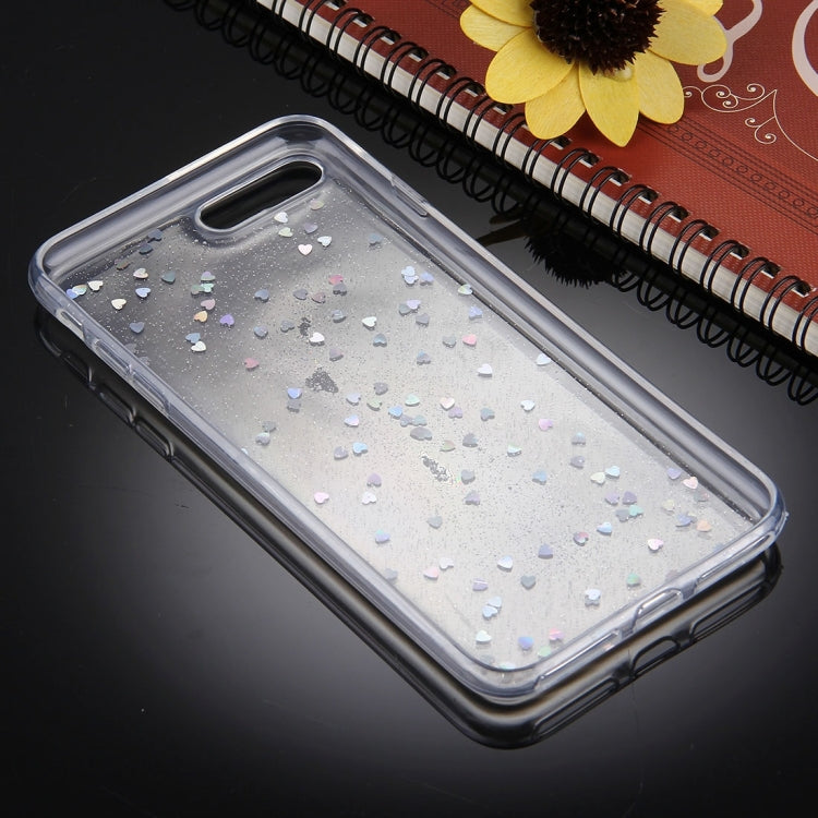 For iPhone 8 Plus & 7 Plus   Glitter Powder Transparent Soft TPU Protective Back Cover Case