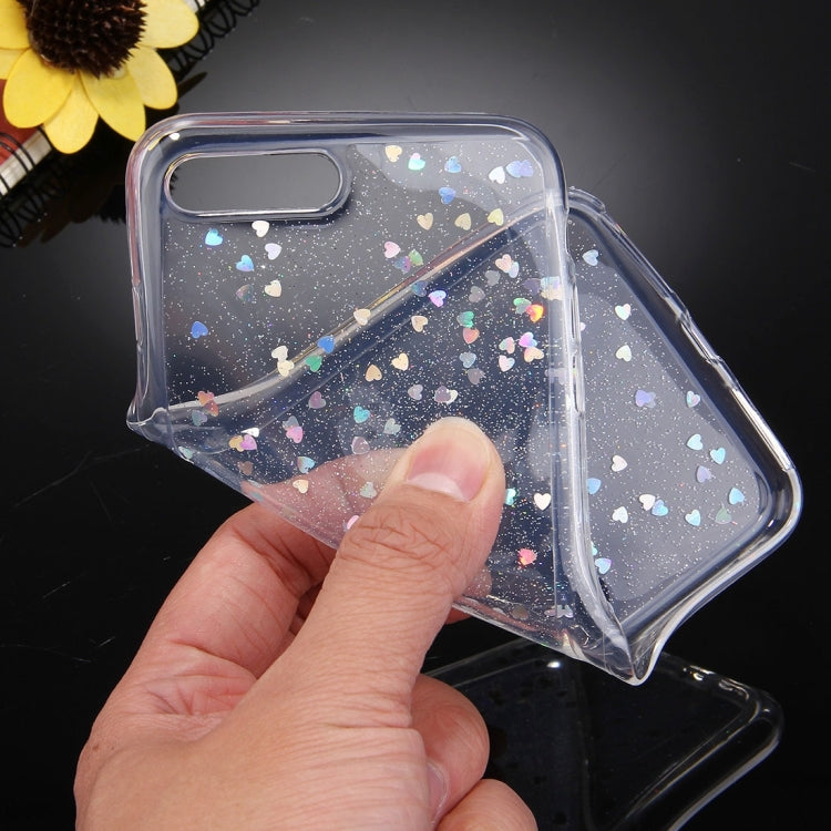 For iPhone 8 Plus & 7 Plus   Glitter Powder Transparent Soft TPU Protective Back Cover Case