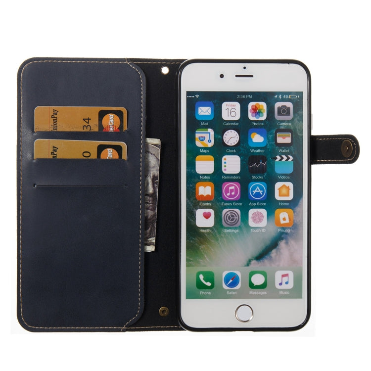 For iPhone 8 Plus & 7 Plus Retro Crazy Horse Texture Horizontal Flip PU Leather Case with Card Slots & Wallet & Hand Strap