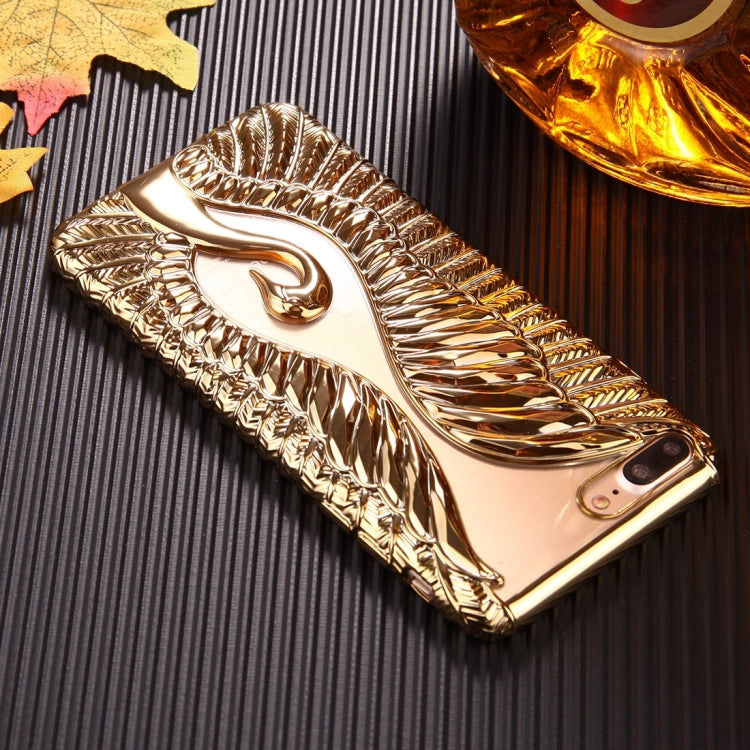 For iPhone 8 Plus & 7 Plus   Embossed Swan Pattern Electroplating TPU Protective Cover Case