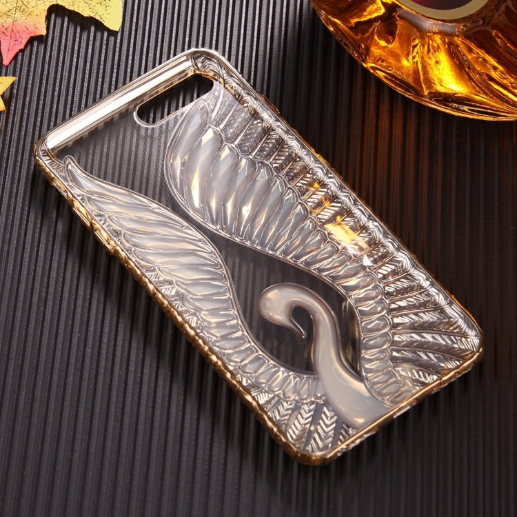 For iPhone 8 Plus & 7 Plus   Embossed Swan Pattern Electroplating TPU Protective Cover Case