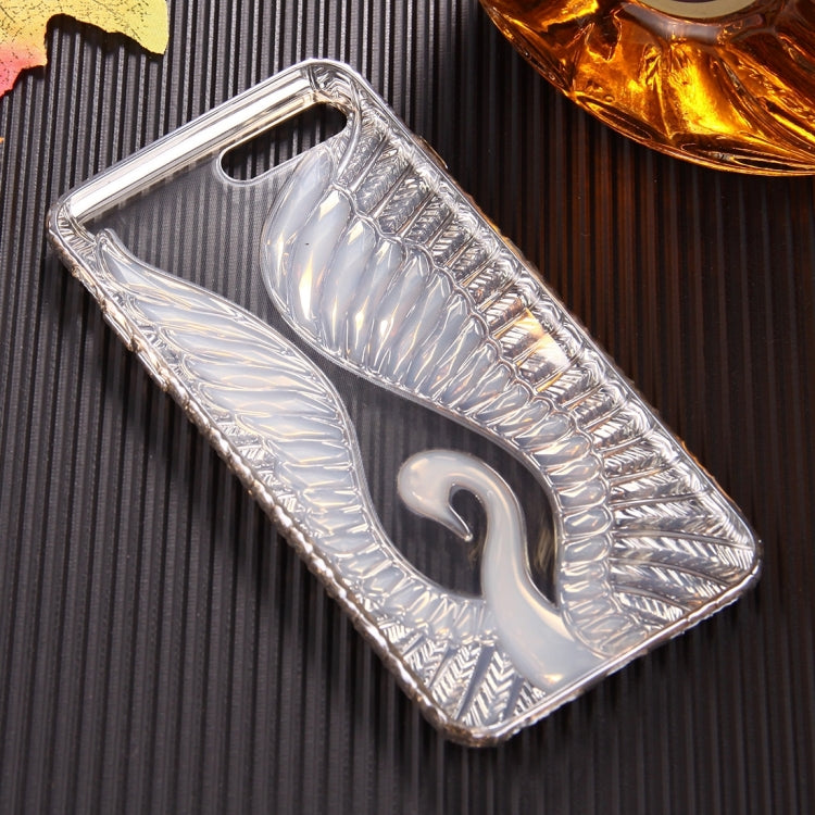 For iPhone 8 Plus & 7 Plus   Embossed Swan Pattern Electroplating TPU Protective Cover Case