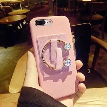 For iPhone 8 Plus & 7 Plus   C Diamond Plush Cloth Back Hard Case with Holder