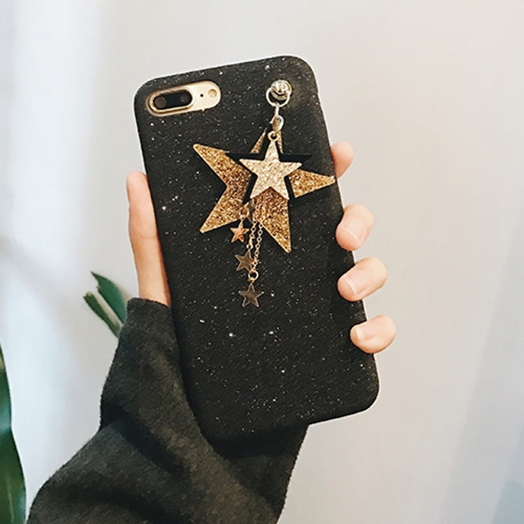 For iPhone 8 Plus & 7 Plus   Glitter Powder Soft TPU Protective Back Cover Case with Star Pandent