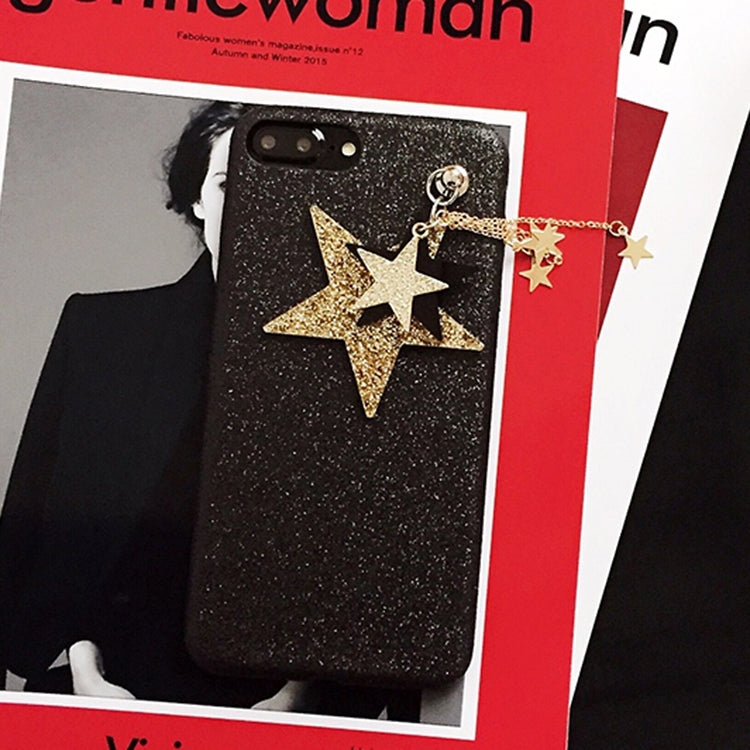 For iPhone 8 Plus & 7 Plus   Glitter Powder Soft TPU Protective Back Cover Case with Star Pandent