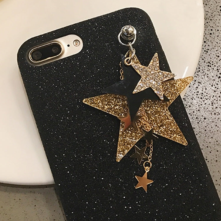 For iPhone 8 Plus & 7 Plus   Glitter Powder Soft TPU Protective Back Cover Case with Star Pandent