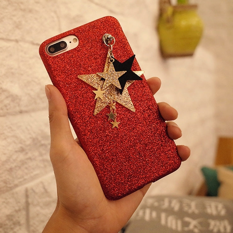 For iPhone 8 Plus & 7 Plus   Glitter Powder Soft TPU Protective Back Cover Case with Star Pandent
