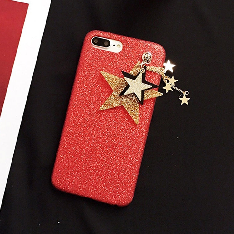 For iPhone 8 Plus & 7 Plus   Glitter Powder Soft TPU Protective Back Cover Case with Star Pandent