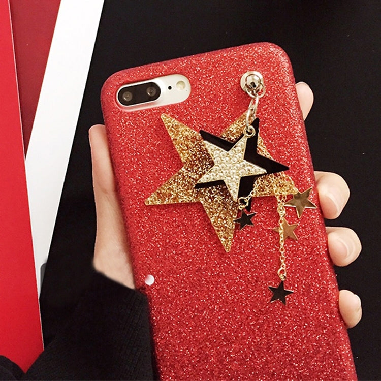 For iPhone 8 Plus & 7 Plus   Glitter Powder Soft TPU Protective Back Cover Case with Star Pandent