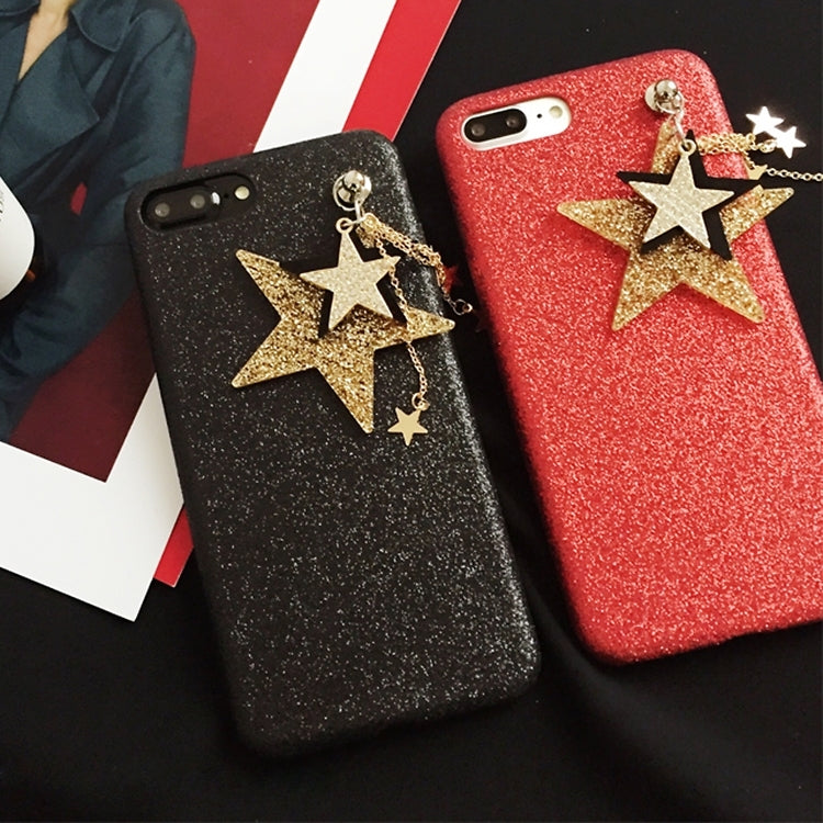 For iPhone 8 Plus & 7 Plus   Glitter Powder Soft TPU Protective Back Cover Case with Star Pandent