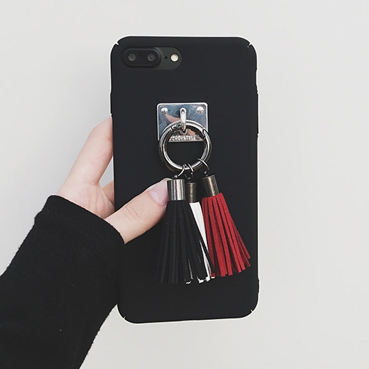 For iPhone 8 Plus & 7 Plus   Frosted Hard Protective Back Cover Case with Three Color Tassels Pandent