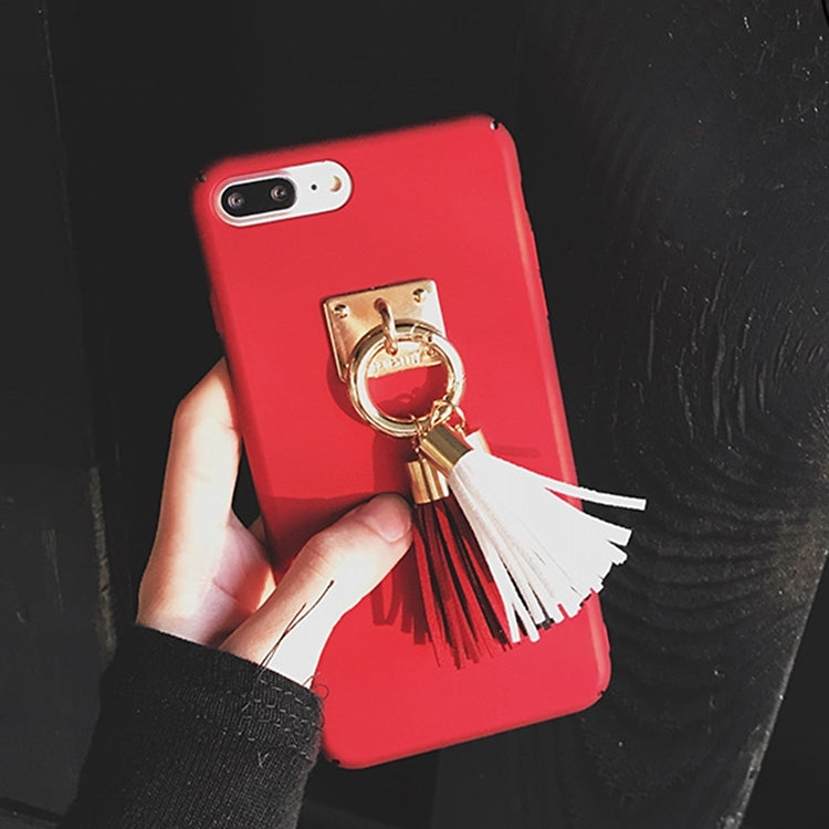For iPhone 8 Plus & 7 Plus   Frosted Hard Protective Back Cover Case with Three Color Tassels Pandent