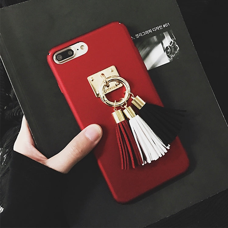 For iPhone 8 Plus & 7 Plus   Frosted Hard Protective Back Cover Case with Three Color Tassels Pandent
