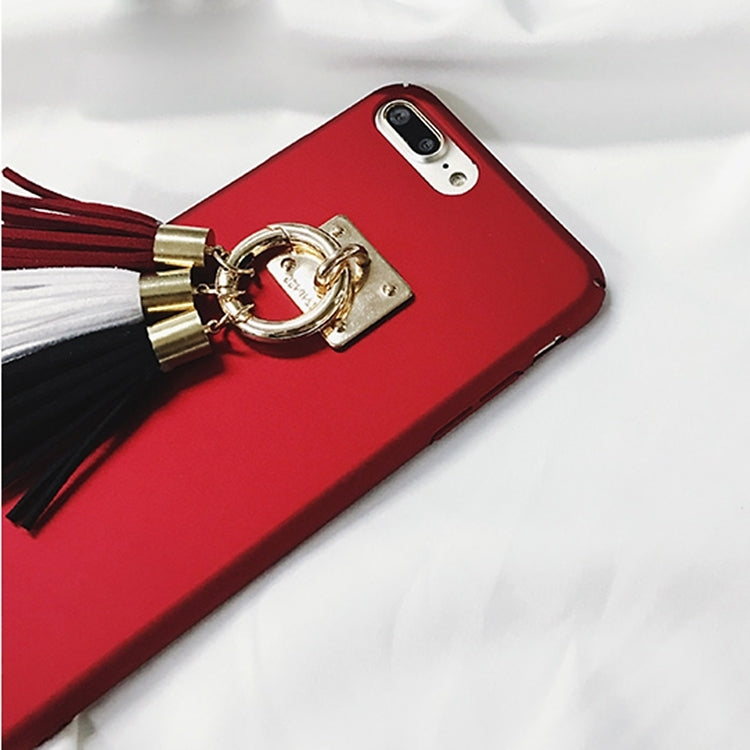 For iPhone 8 Plus & 7 Plus   Frosted Hard Protective Back Cover Case with Three Color Tassels Pandent