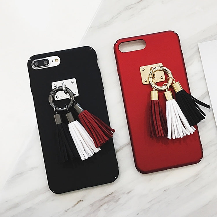 For iPhone 8 Plus & 7 Plus   Frosted Hard Protective Back Cover Case with Three Color Tassels Pandent
