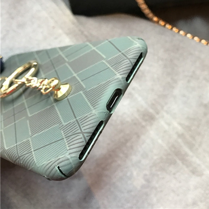 For iPhone 8 Plus & 7 Plus   Prismatic Pattern Full Coverage Hard Protective Back Cover Case with Tassels Pandent & Hand Chain