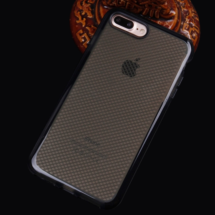 For iPhone 8 Plus & 7 Plus   Plaid Texture Transparent TPU Protective Case