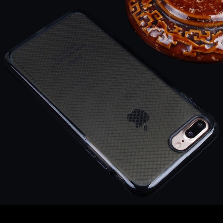 For iPhone 8 Plus & 7 Plus   Plaid Texture Transparent TPU Protective Case