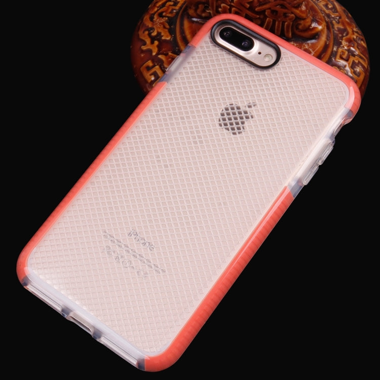 For iPhone 8 Plus & 7 Plus   Plaid Texture Transparent TPU Protective Case