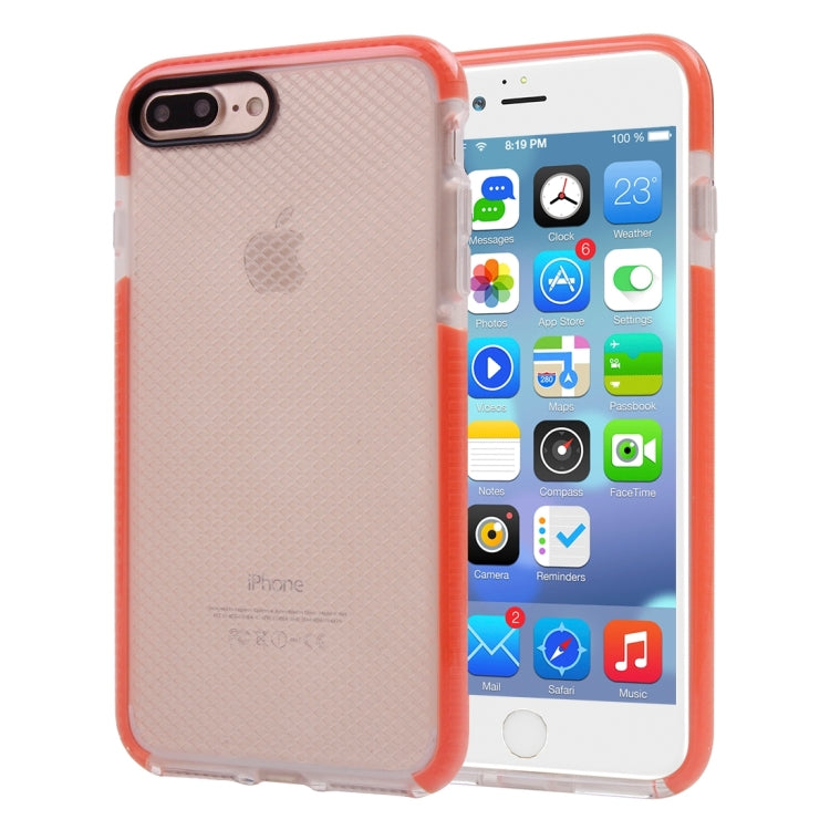 For iPhone 8 Plus & 7 Plus   Plaid Texture Transparent TPU Protective Case