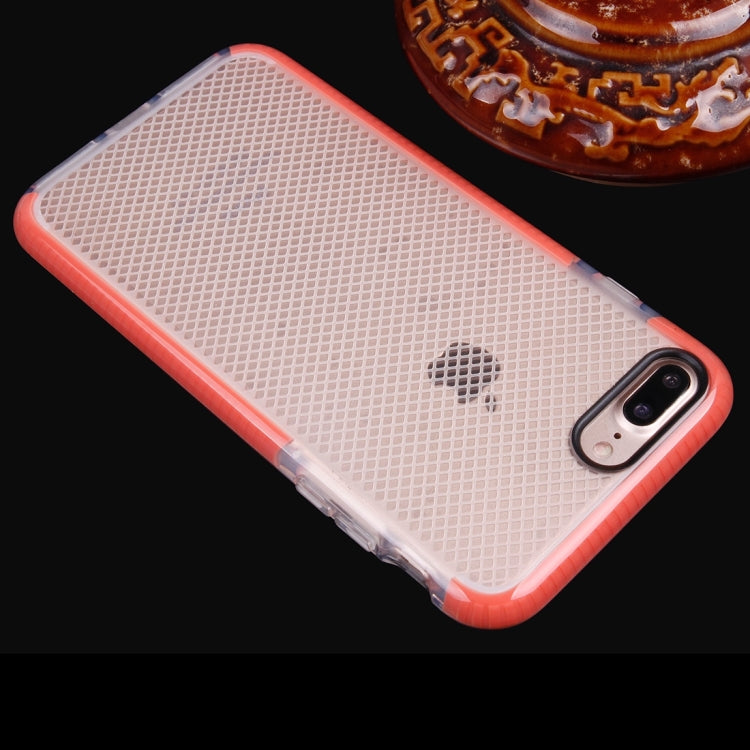 For iPhone 8 Plus & 7 Plus   Plaid Texture Transparent TPU Protective Case