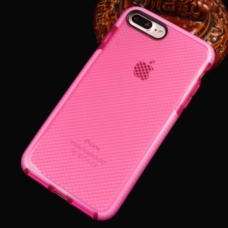 For iPhone 8 Plus & 7 Plus   Plaid Texture Transparent TPU Protective Case