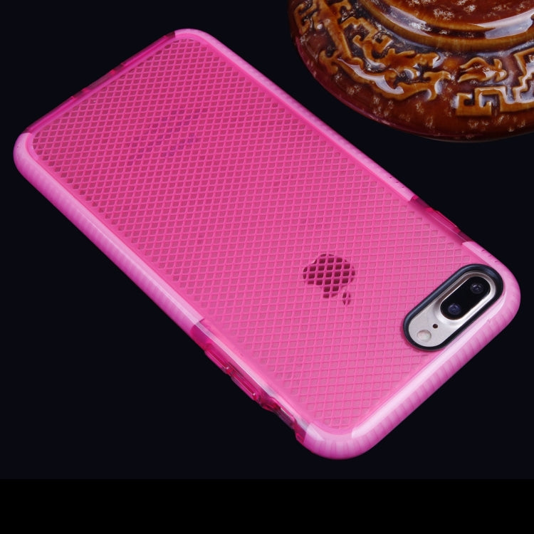 For iPhone 8 Plus & 7 Plus   Plaid Texture Transparent TPU Protective Case