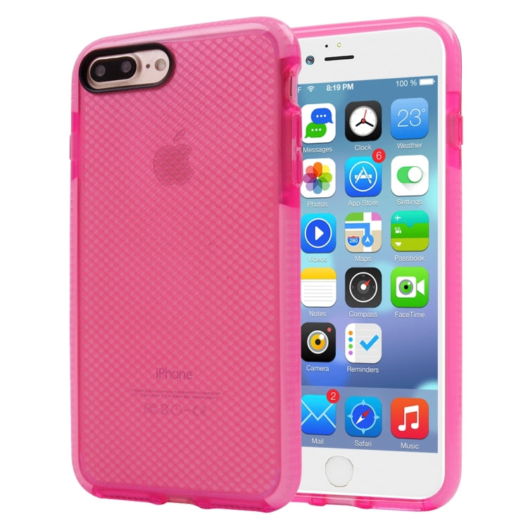 For iPhone 8 Plus & 7 Plus   Plaid Texture Transparent TPU Protective Case