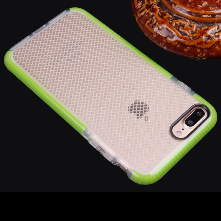 For iPhone 8 Plus & 7 Plus   Plaid Texture Transparent TPU Protective Case