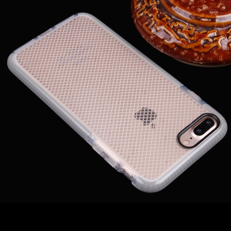 For iPhone 8 Plus & 7 Plus   Plaid Texture Transparent TPU Protective Case