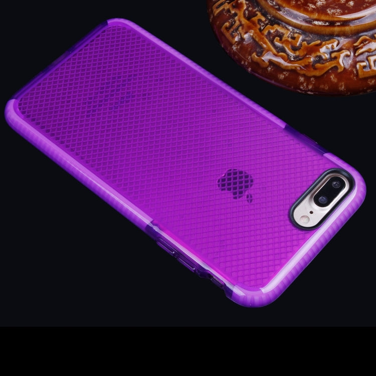 For iPhone 8 Plus & 7 Plus   Plaid Texture Transparent TPU Protective Case