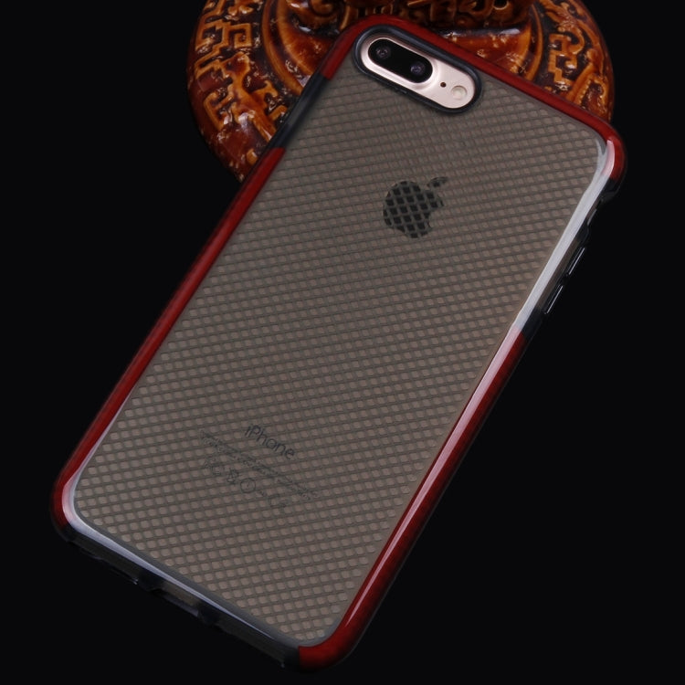 For iPhone 8 Plus & 7 Plus   Plaid Texture Transparent TPU Protective Case