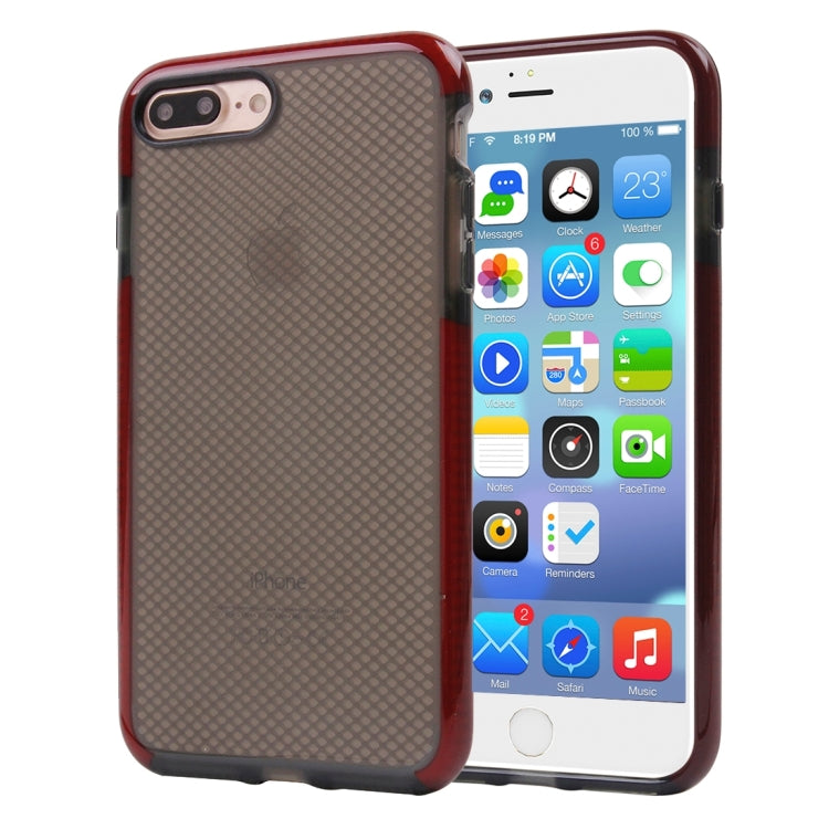 For iPhone 8 Plus & 7 Plus   Plaid Texture Transparent TPU Protective Case