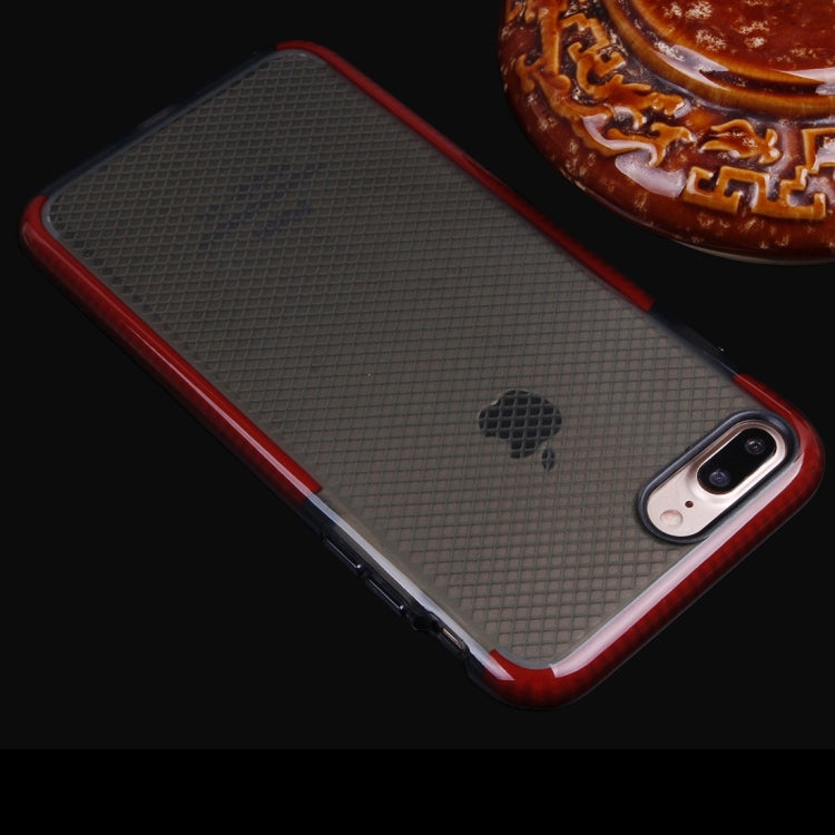 For iPhone 8 Plus & 7 Plus   Plaid Texture Transparent TPU Protective Case