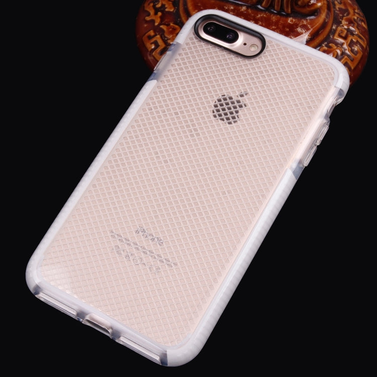 For iPhone 8 Plus & 7 Plus   Plaid Texture Transparent TPU Protective Case