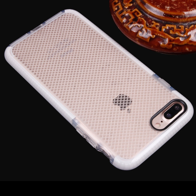 For iPhone 8 Plus & 7 Plus   Plaid Texture Transparent TPU Protective Case