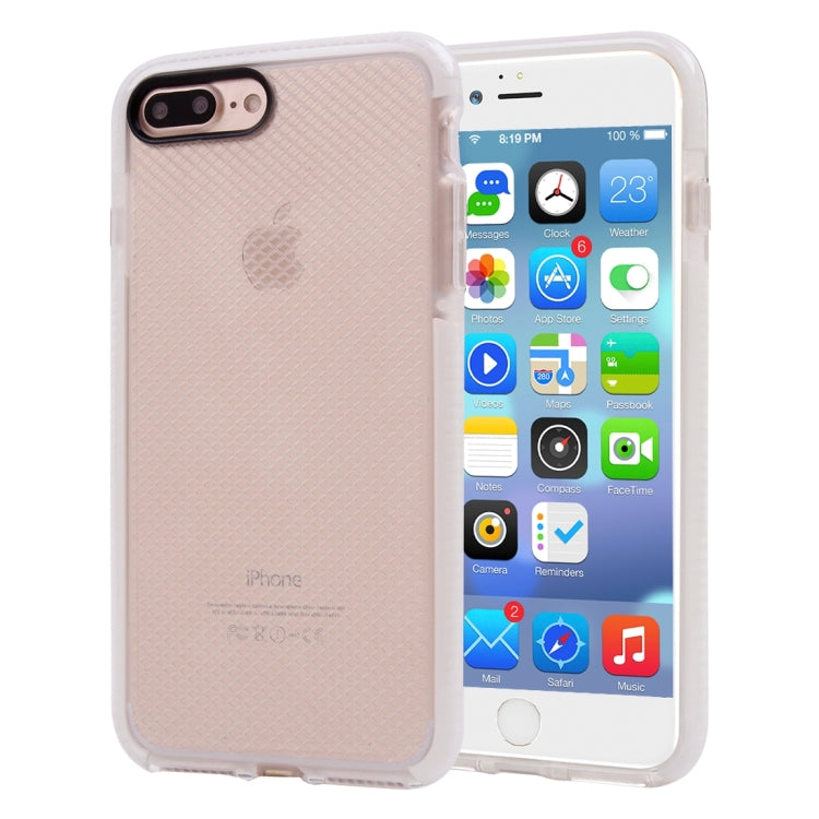 For iPhone 8 Plus & 7 Plus   Plaid Texture Transparent TPU Protective Case