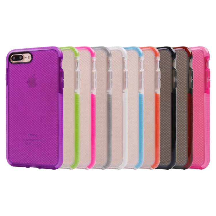 For iPhone 8 Plus & 7 Plus   Plaid Texture Transparent TPU Protective Case