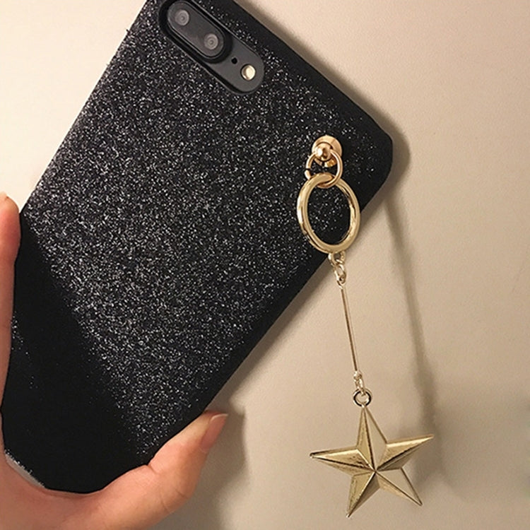 For iPhone 8 Plus & 7 Plus   Glitter Powder Soft TPU Protective Back Cover Case with Metal Star Pandent
