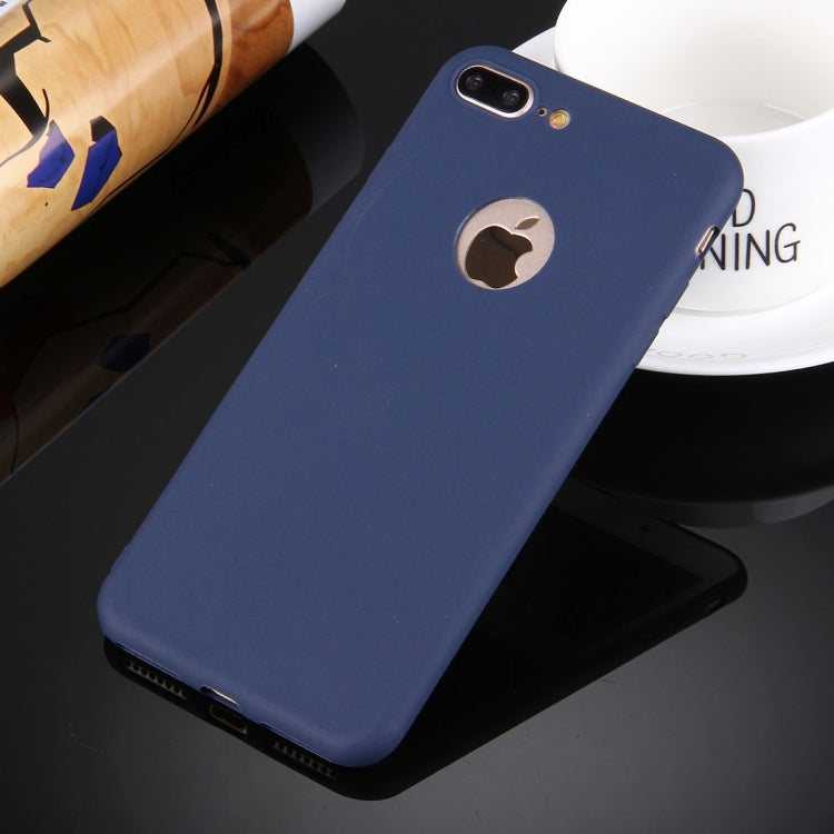 For iPhone 8 Plus & 7 Plus   Solid Color TPU Protective Case with Round Hole