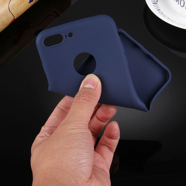 For iPhone 8 Plus & 7 Plus   Solid Color TPU Protective Case with Round Hole