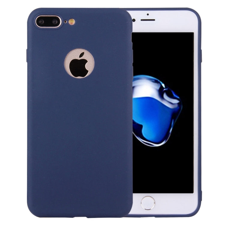 For iPhone 8 Plus & 7 Plus   Solid Color TPU Protective Case with Round Hole