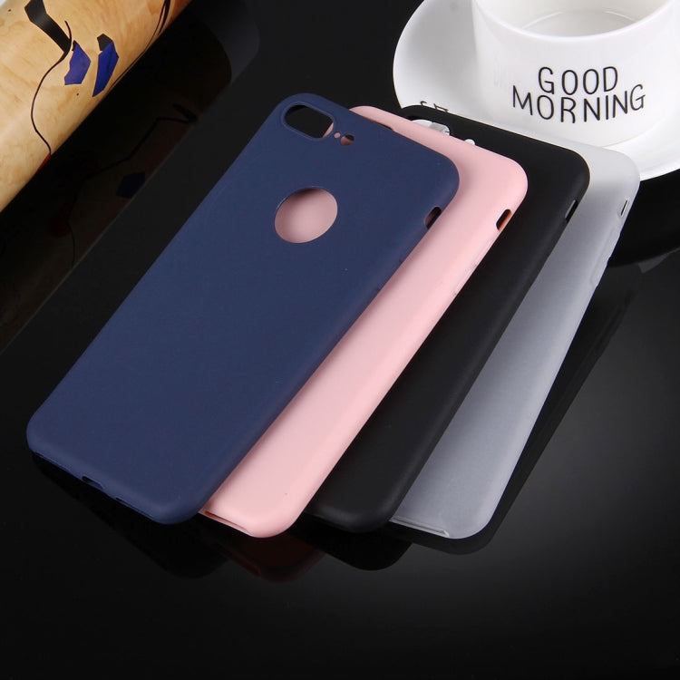 For iPhone 8 Plus & 7 Plus   Solid Color TPU Protective Case with Round Hole