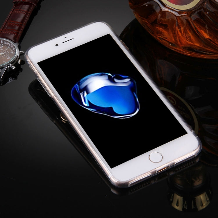 For iPhone 8 Plus & 7 Plus   Electroplating Mirror TPU Protective Cover Case with Diamond Encrusted Bowknot Chain Pendant