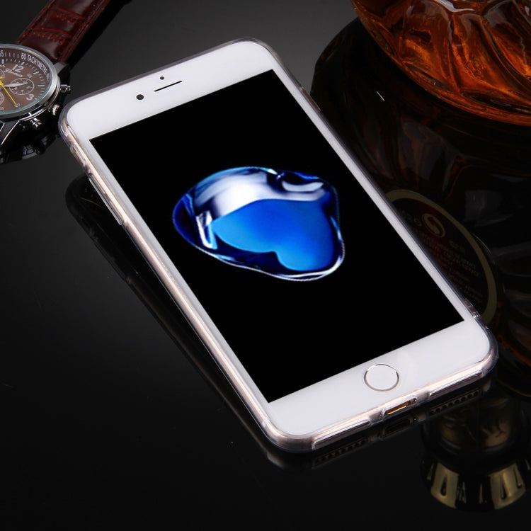 For iPhone 8 Plus & 7 Plus   Electroplating Mirror TPU Protective Cover Case with Diamond Encrusted Bowknot Chain Pendant