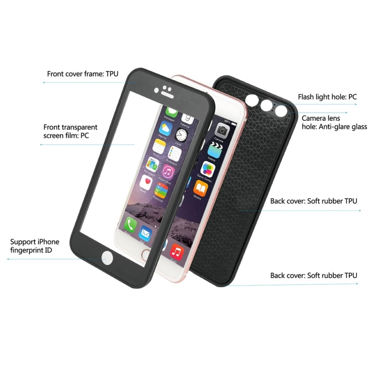 For iPhone 8 Plus & 7 Plus   Tridimensional Diamond Pattern Life Waterproof TPU + PC Protective Case