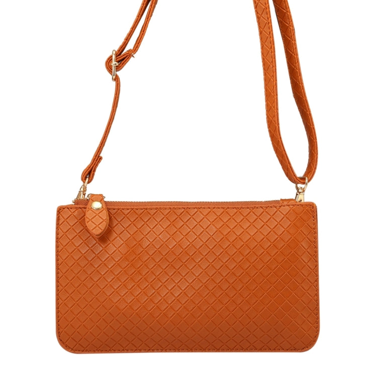 Universal Plaid Texture Horizontal Style PU Leather Shoulder Carrying Bag & Lanyard for iPhone, Samsung, Galaxy Note 8, HTC, Sony, Lenovo, Huawei, Xiaomi and other 6.4 inch Below Smartphones